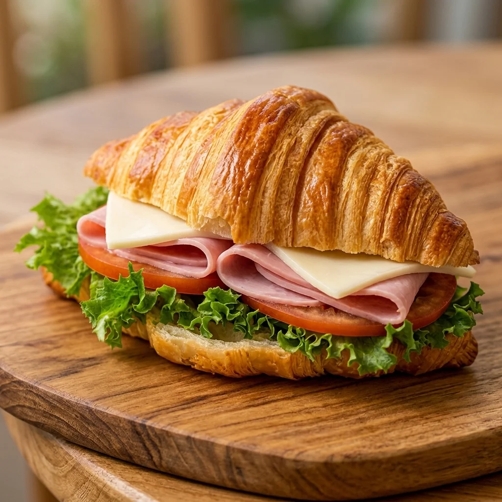 Gourmet croissant sandwich at Maison Croissant & Bowls on St Anne's Road, Winnipeg